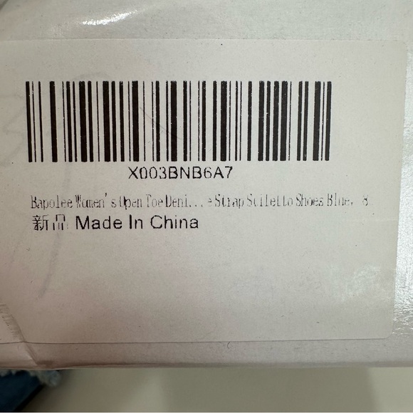 Bapolee Women’s Open Toe Denim Jean Strappy Stiletto High Heels Blue Size 39 (8) - Picture 9 of 9